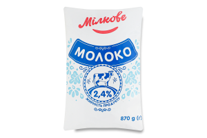 Молоко 2.4% пастеризованное Мілкове м/у 870г