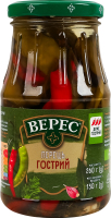 Перец острый стручковый маринованный стерилизованный Верес с/б 260г