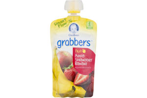 Gerber Grabbers Squeezable Puree Apple Strawberry Banana