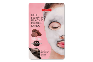 Маска для кожи лица кислородная очищающая черная Вулканик Purederm 20г