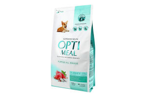 Корм сухой полнорационный для щенков всех пород Индейка Optimeal м/у 1.5кг