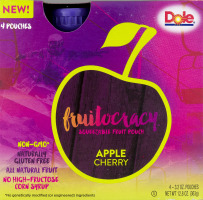 Dole Fruitocracy Squeezable Fruit Pouch Apple Cherry - 4 CT