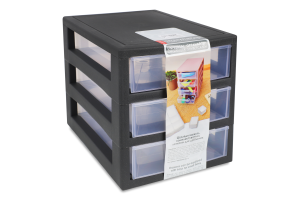 Органайзер граніт/прозорий на 3ящики універсальний Алеана