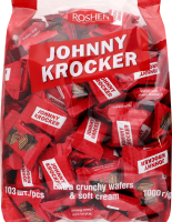 Вафли с начинкой со вкусом шоколада Johnny Krocker Roshen м/у 1кг