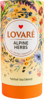 Бленд чаю трав'яного з квітковим, фруктовим і плодово-ягідним чаєм Альпійський луг Lovare тубус 80г