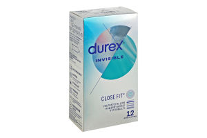Презервативы латексные ультратонкие для чрезвычайной чувствительности с силиконовой смазкой Invisible Durex 12шт