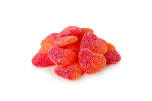 Цукерки Серця зі смак персику зацукрован желейні