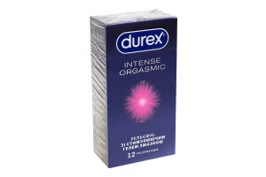Презервативи латексні рельєфні зі стимулюючим гелем-змазкою Intense orgasmic Durex 12шт