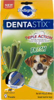 Pedigree DENTASTIX Dog Treats for Small/Medium Triple Action Fresh - 9 CT