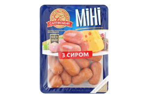 Сосиски с сыром Мини Салтівський М'ясокомбінат в/с лоток 0.3кг