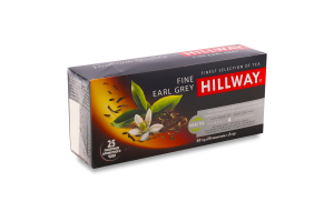 Чай чорний цейлонський байховий дрібний з ароматом бергамоту Fine Earl Grey Hillway в/с к/у 25х2г