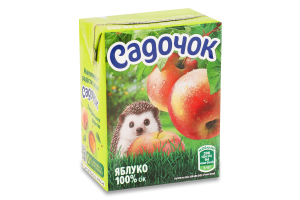 Сік відновлений освітлений стерилізований Яблуко Садочок т/п 200мл