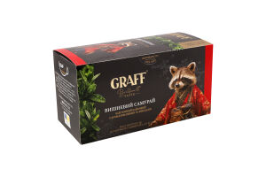 Чай черный байховый с ароматом вишни и миндаля Вишневый самурай Graff к/у 20х1.5г