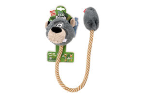 Іграшка д/собак Еко Френдс Вовк перероблений текстиль з пищалкою та мотузкою 76см ГіГві