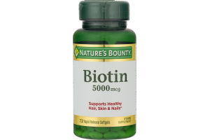Nature's Bounty Biotin 5000 MCG Rapid Release Softgels - 72 CT