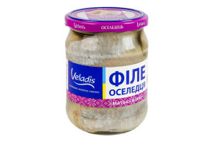 Оселедець в олії філе Матьє Veladis б/ш с/б 470г