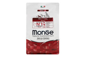 Корм сухой полнорационный для взрослых собак мелких пород с курицей Natural superpremium Monge м/у 800г