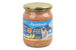 Корм д/котів М"ясний делікатес Преміум серія з птицею 500г твіст/б Леопольд