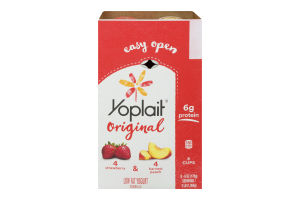 Yoplait Original Low Fat Yogurt Strawberry & Peach - 8 CT