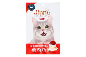Ласощі д/котів Палички з смаком курки 35г Jinny