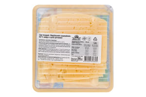 Cыр 50% твердый нарезка Украинский традиционный Звени Гора лоток 150г