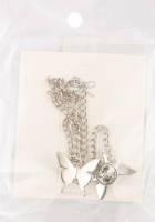 Брошка Пташки сірий метал 15см