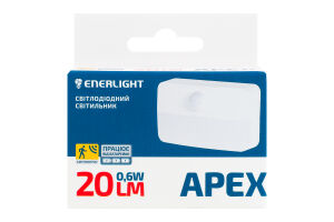 Светильник светодиодный с датчиком движения 20lm 0.6W №APEX20DCBATN Apex Enerlight 1шт