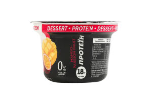 Десерт кисломолочний 10% протеїновий термізований з наповнювачем та підсолоджувачем Манго-маракуя Premialle ст 160г