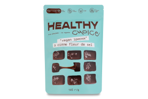 Цукерки шоколадні Іриски з сіллю Fleur de sel Healthy Choice д/п 145г