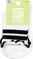 Шкарпетки Premier socks висок рюш смуж білі р20-22