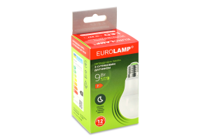 Лампа LED з сутінковим датчиком A60 9W E27 4000K Eurolamp