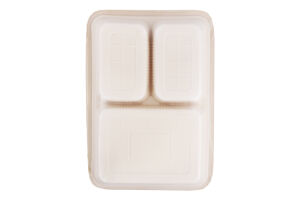 Лоток з кукурудзяного крохмалю трисекційний 3шт Грін Пак