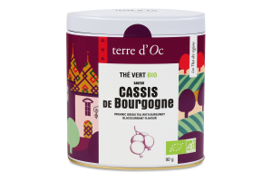 Чай зелений ароматизований органічний Cassis de Bourgogne Terre d'Oc з/б 90г
