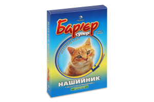 Нашийник д/котів інсектоакарицидний Бар"єр супер синьо-жовтий 32,5см Продукт