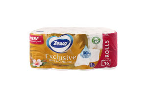 Бумага туалетная 4-х слойная Ultra soft almond Exclusive Zewa 16шт