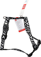 Шлея д/собак Зебра з QR паспортом анатомічна H-образна нейлон пластиковий фастекс р.S 15мм A30-45см B36-45см WauDog