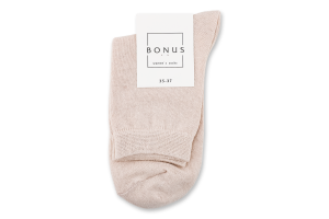 Шкарпетки жіночі сіро-бежеві класичні р.21-23 Bonus