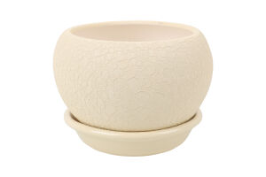 Горщик д/квітів Куля шовк 0,4л бежевий 8,5см Оріана