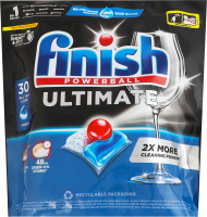 Средство для мытья посуды в посудомоечных машинах в капсулах All in 1 Ultimate Powerball Finish 30шт