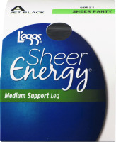 L'eggs Sheer Energy Medium Support Leg Sheer Panty A Jet Black
