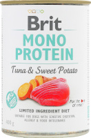 Корм повнораціонний для дорослих собак Tuna&Sweet potato Mono protein Brit з/б 400г