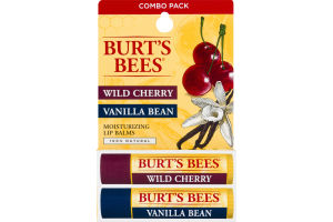 Burt's Bees Moisturizing Lip Balm Combo Pack Wild Cherry/Vanilla Bean - 2 PK