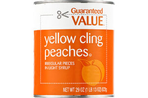 Guaranteed Value Yellow Cling Peaches in Light Syrup