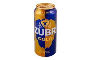 Пиво 0.5л 4.6% светлое фильтрованное пастеризованное Gold Zubr ж/б