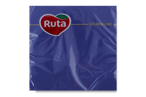 Серветки паперові 3-х шарові темно-сині 325х325мм Golden line Ruta 20шт