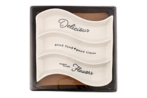 Салатник білий порцеляновий 3 секції Excellent Houseware 1шт