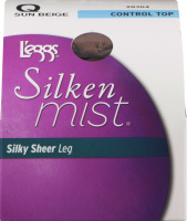 L'eggs Silken Mist Pantyhose Q Control Top Sikly Sheer Leg Sun Biege