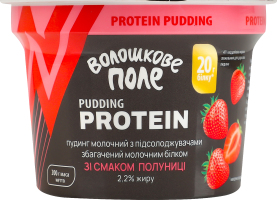 Пудинг 2.2% молочный с подсластителем обогащенный белком со вкусом клубники Protein Волошковое поле ст 200г