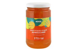 Джем плодово-ягодный пастеризованный Абрикосовый Novus с/б 375г