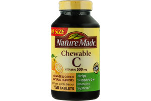 Nature Made C Vitamin 500mg Chewable Tablets - 150 CT